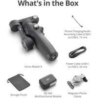 مثبت جيمبال DJI Osmo Mobile 8 للهواتف - تثبيت ثلاثي المحاور، دوران 360 درجة
