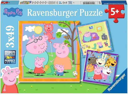 Ravensburger Peppa Pig Puzzle 3x49 Pieces - Ages 5+