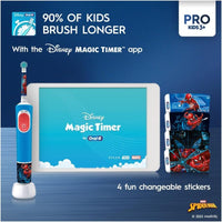 Oral-B by Braun Pro Kids Rechargeable Electric Toothbrush with 4 Disney Frozen Themed Stickers & Travel Case