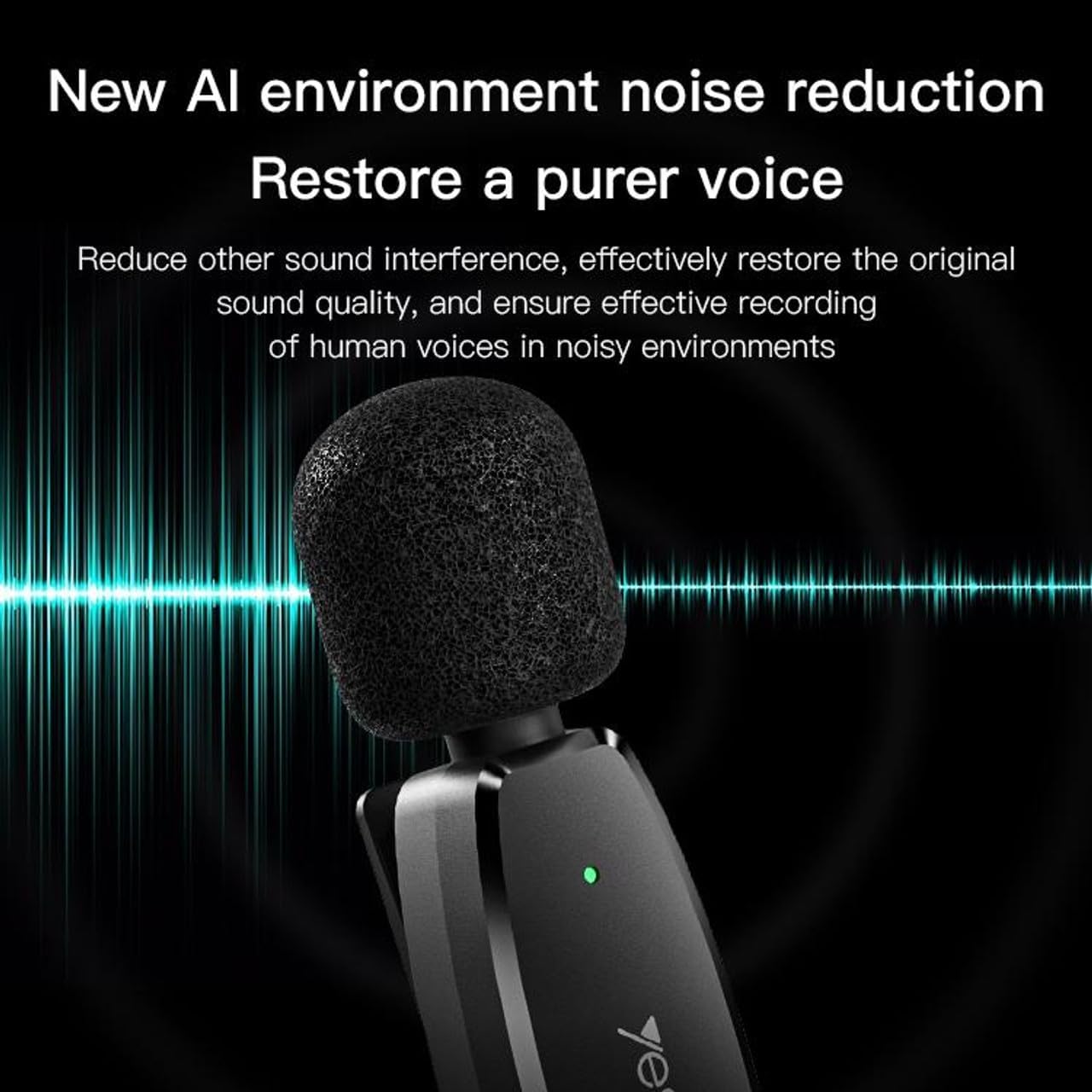 YESIDO KR13 Dual Wireless Microphone with Type-C Connector YESIDO KR13 Dual Wireless Microphone with Type-C Connector