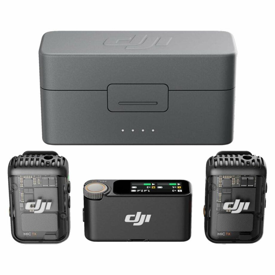 DJI Mic 2 (2 TX + 1 RX) Wireless Lavalier Microphone with 250m Range DJI Mic 2 (2 TX + 1 RX) Wireless Lavalier Microphone with 250m Range
