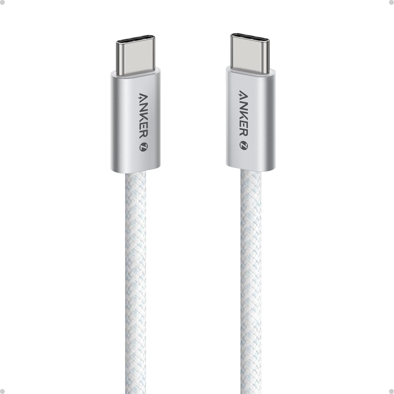 Anker Zolo USB-C to USB-C Cable 240W Braided 3ft - White