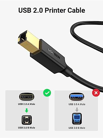 UGREEN USB 2.0 AM to BM Print Cable 5m (Black)