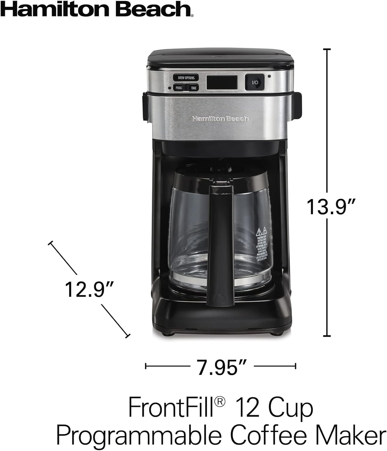Hamilton Beach Frontfill 12 Cup Programmable Coffee Maker - Black