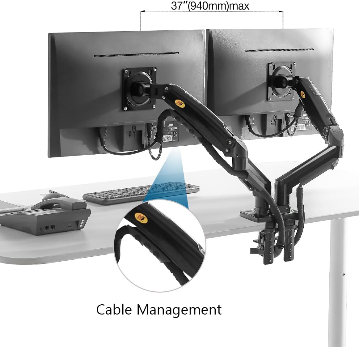 North Bayou 17"-27" Adjustable Dual Monitor Mount