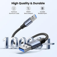 UGREEN USB 3.0 A to A Cable – 5Gbps Braided High-Speed Cable, 0.5m.