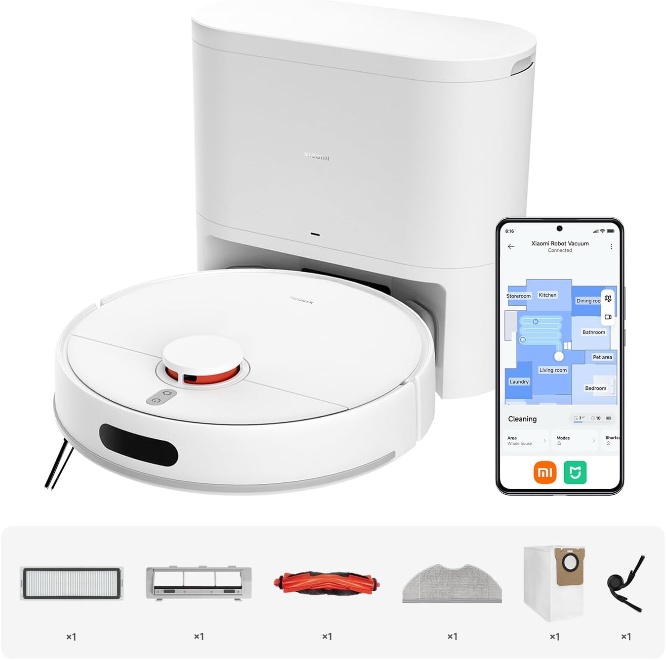 Xiaomi Robot Vacuum H40 – 10,000Pa Suction, LDS Navigation, Auto Dust Emptying, 180min Runtime