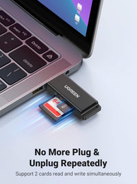 UGREEN قارئ كروت SD/MicroSD USB 3.0 مزدوج الفتحة – سريع ومحمول