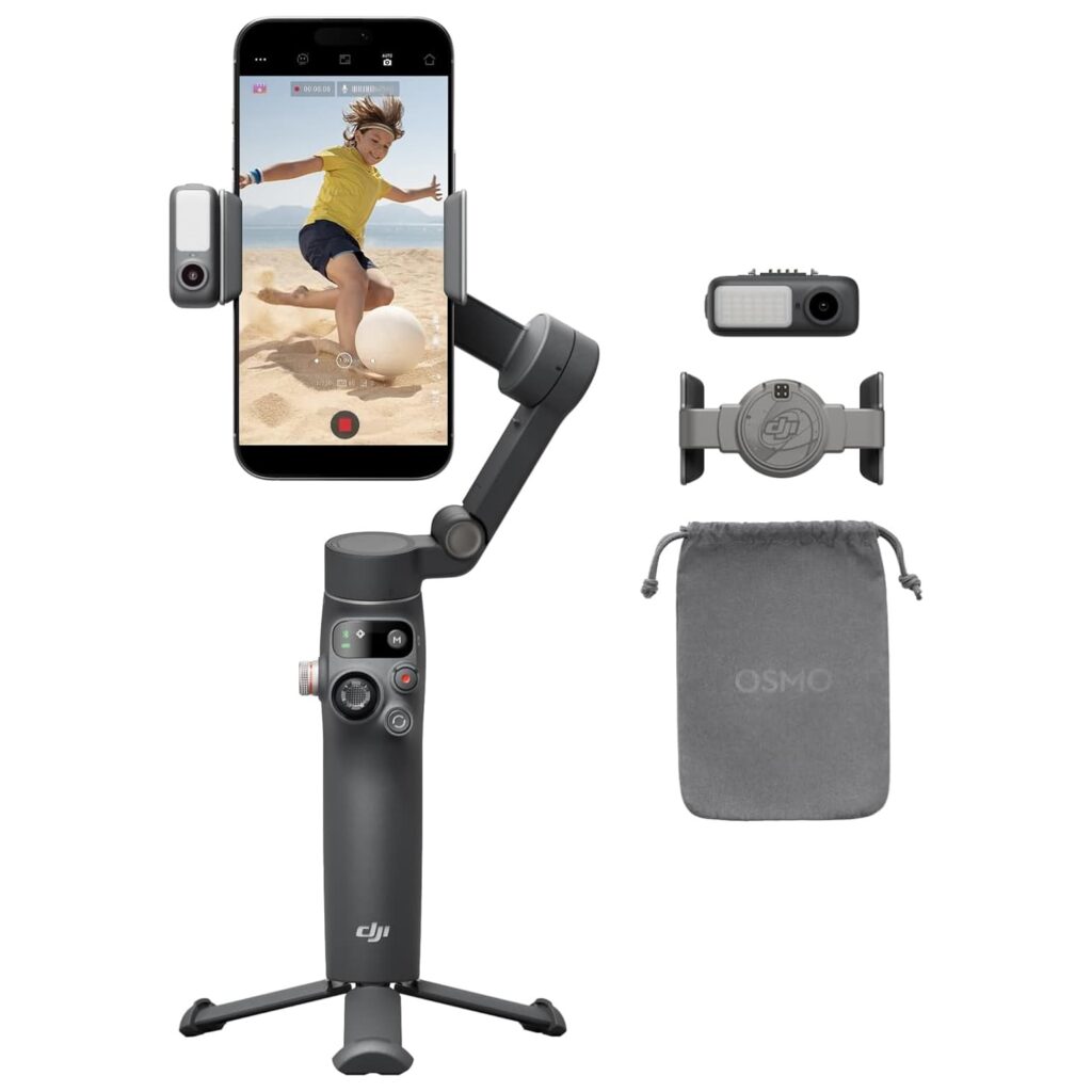 DJI Osmo Mobile 7P Gimbal with Tracking, Light & Mic Support DJI Osmo Mobile 7P Gimbal with Tracking, Light & Mic Support