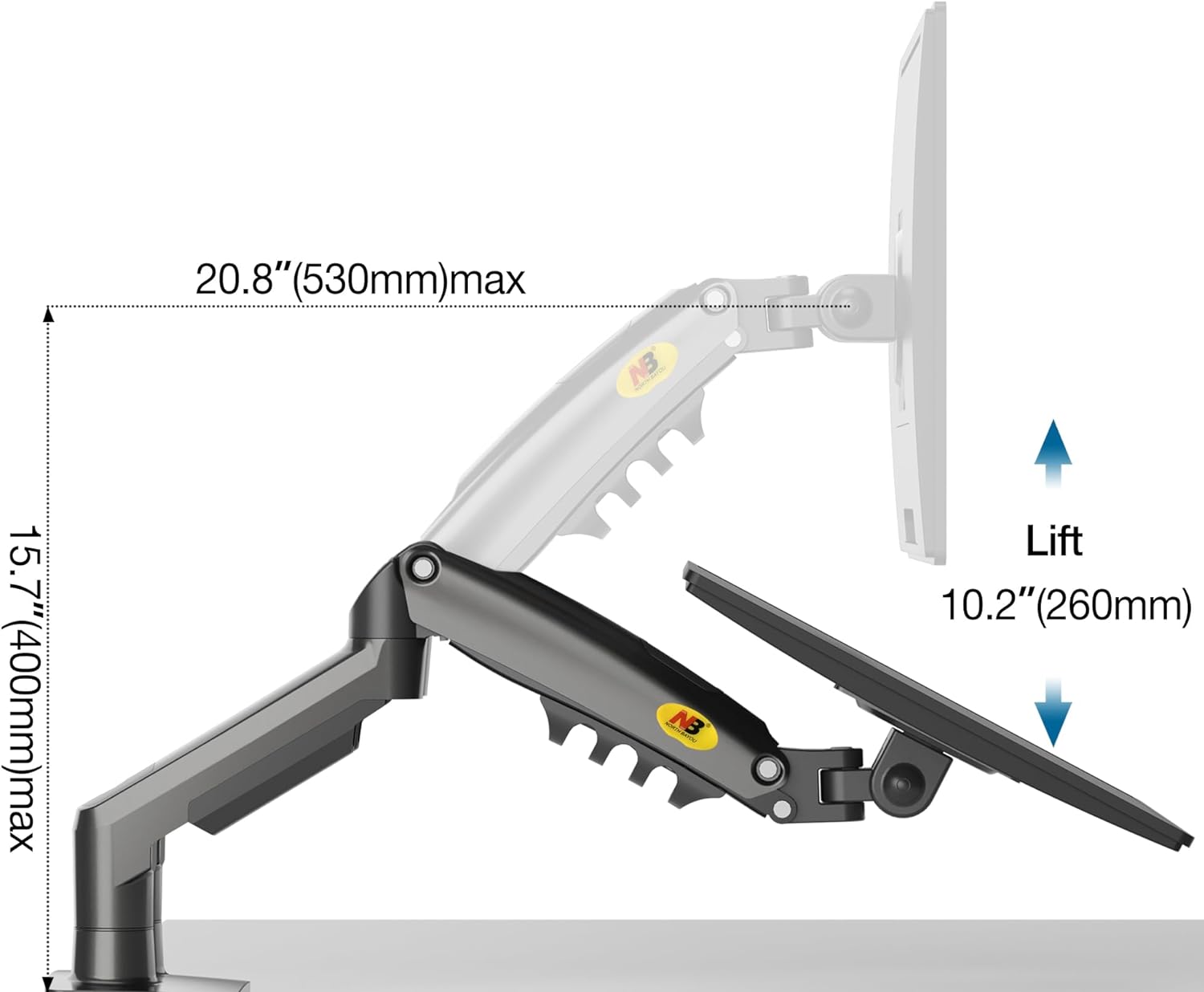 North Bayou 17"-27" Adjustable Dual Monitor Mount