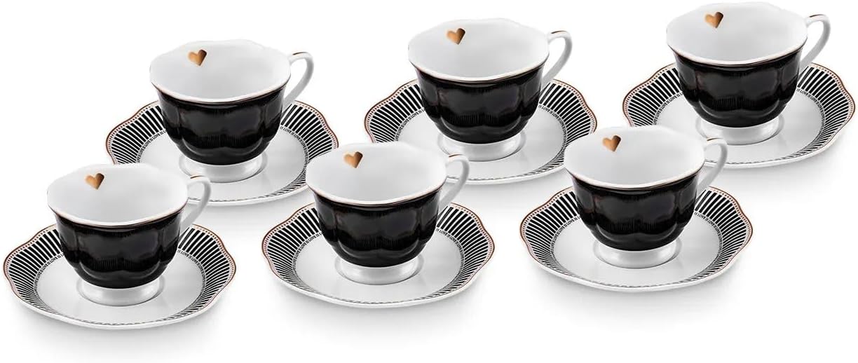 Karaca Piraye Coffee Cup Set of 6, 80ml Karaca Piraye Coffee Cup Set of 6, 80ml