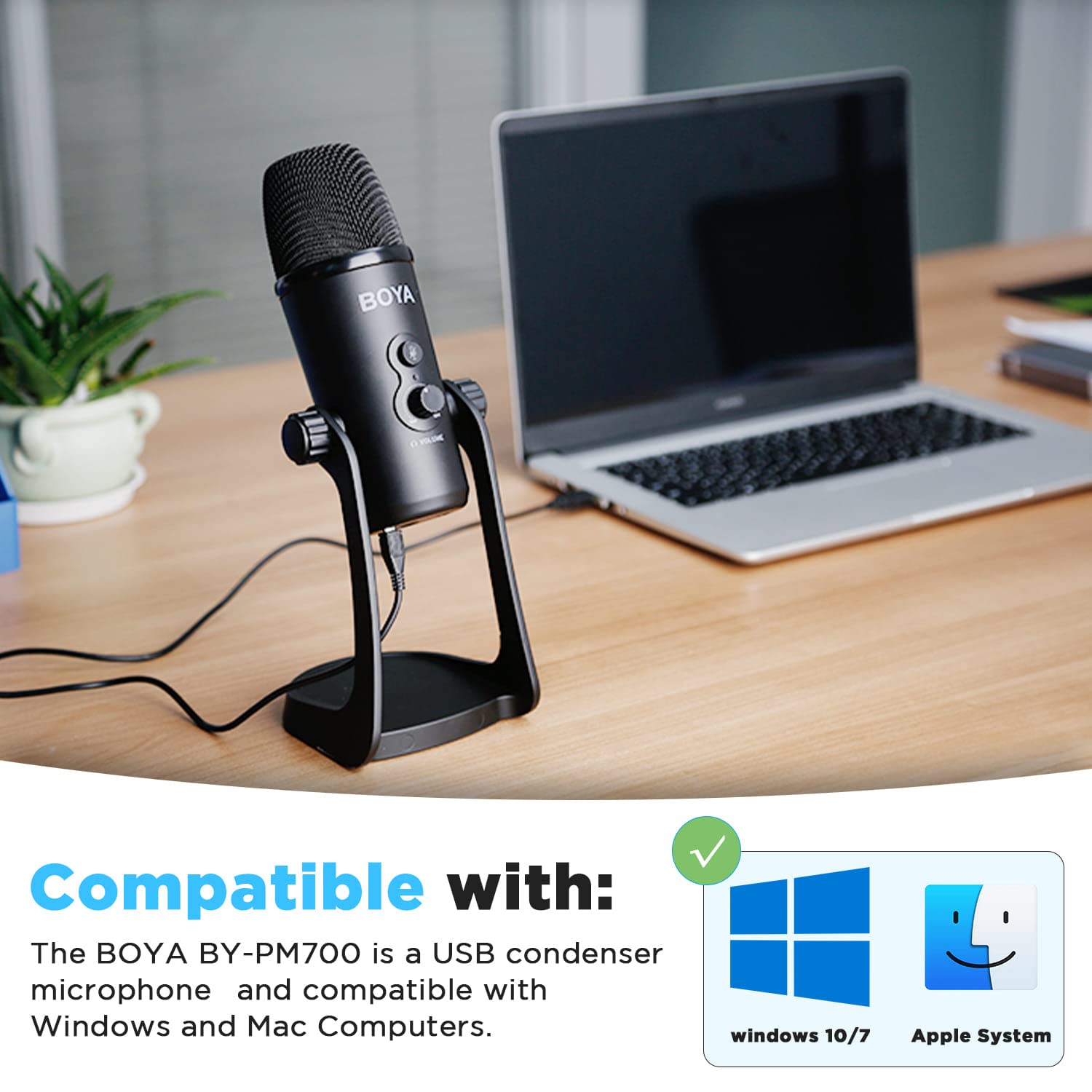 BOYA USB Condenser Microphone - Black BOYA USB Condenser Microphone - Black
