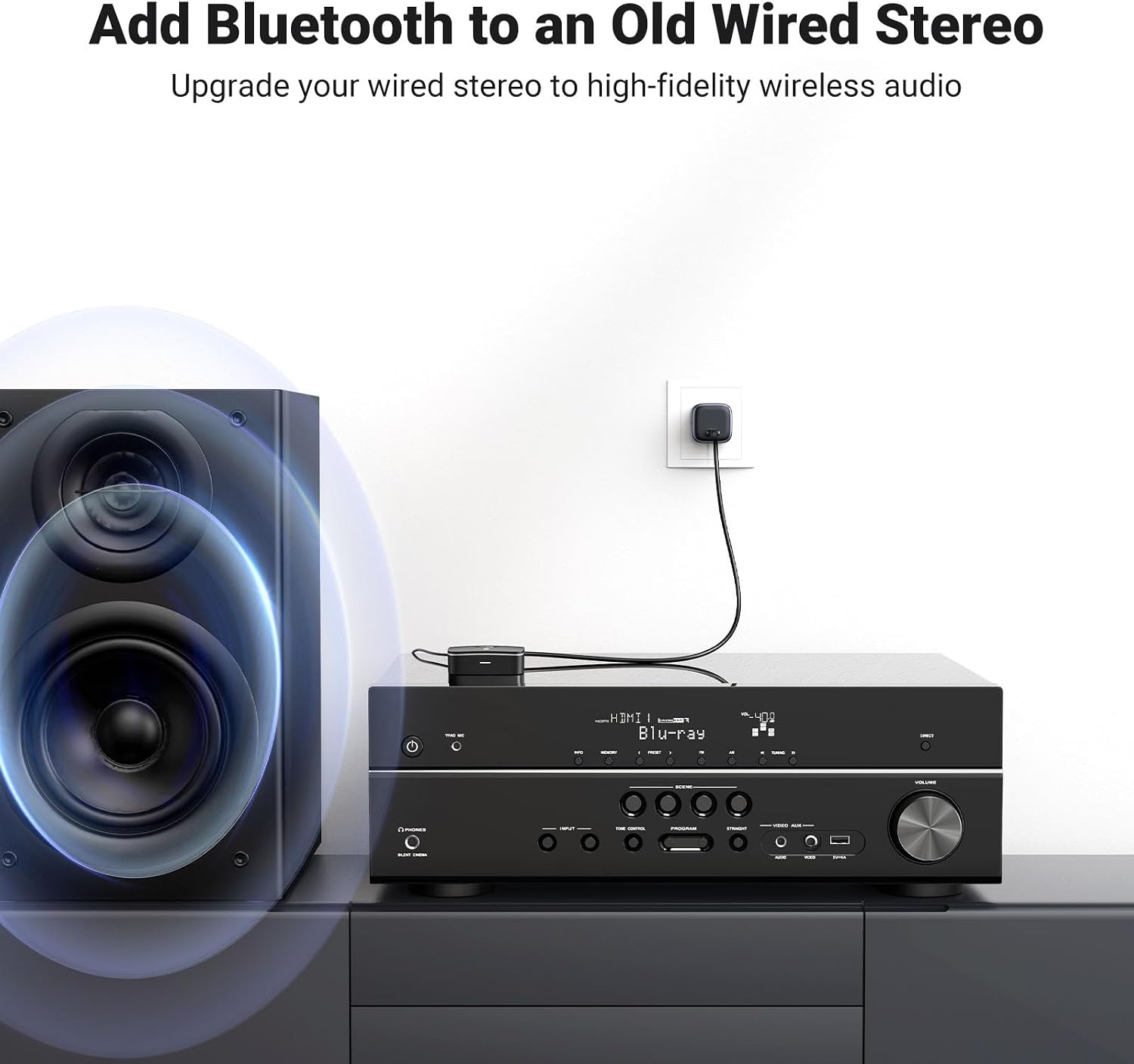 UGREEN Bluetooth 5.1 Audio Receiver for HiFi – 3.5mm AUX & 2 RCA Ports | 40759P