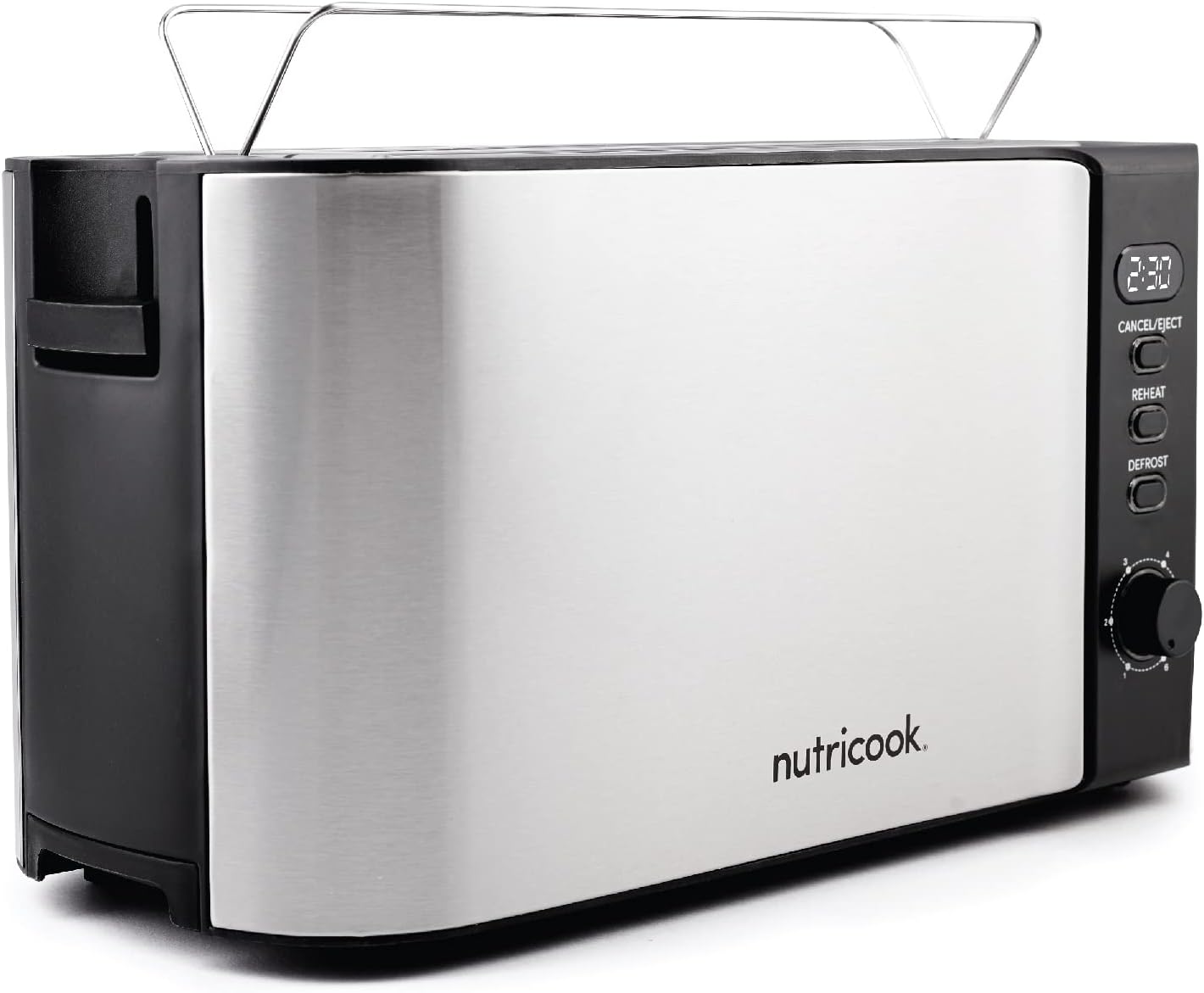 Nutricook 4 Slice Stainless Steel LED Digital Toaster, 1500 Watt - Silver