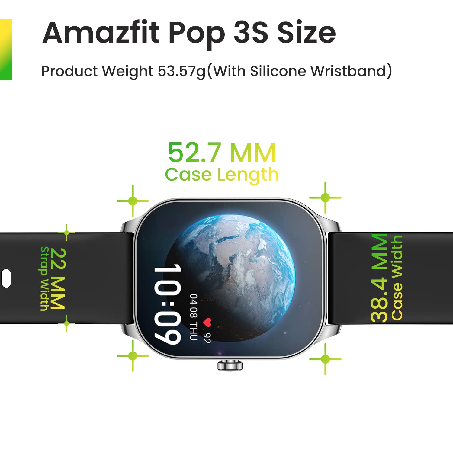 Amazfit Pop 3S Smart Watch with 1.96" AMOLED Display