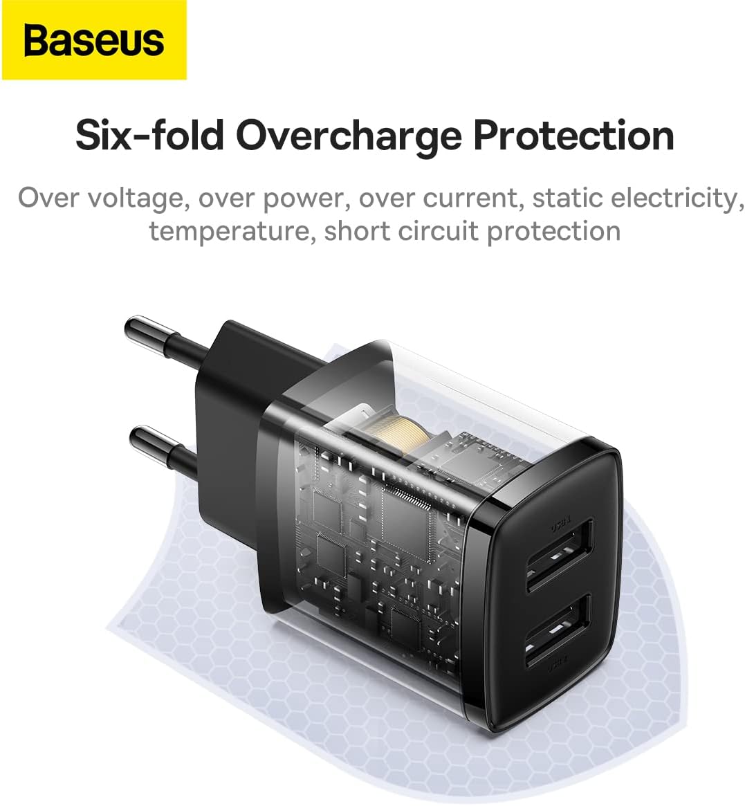 Baseus Compact Charger 2 Port 10.5W - EU