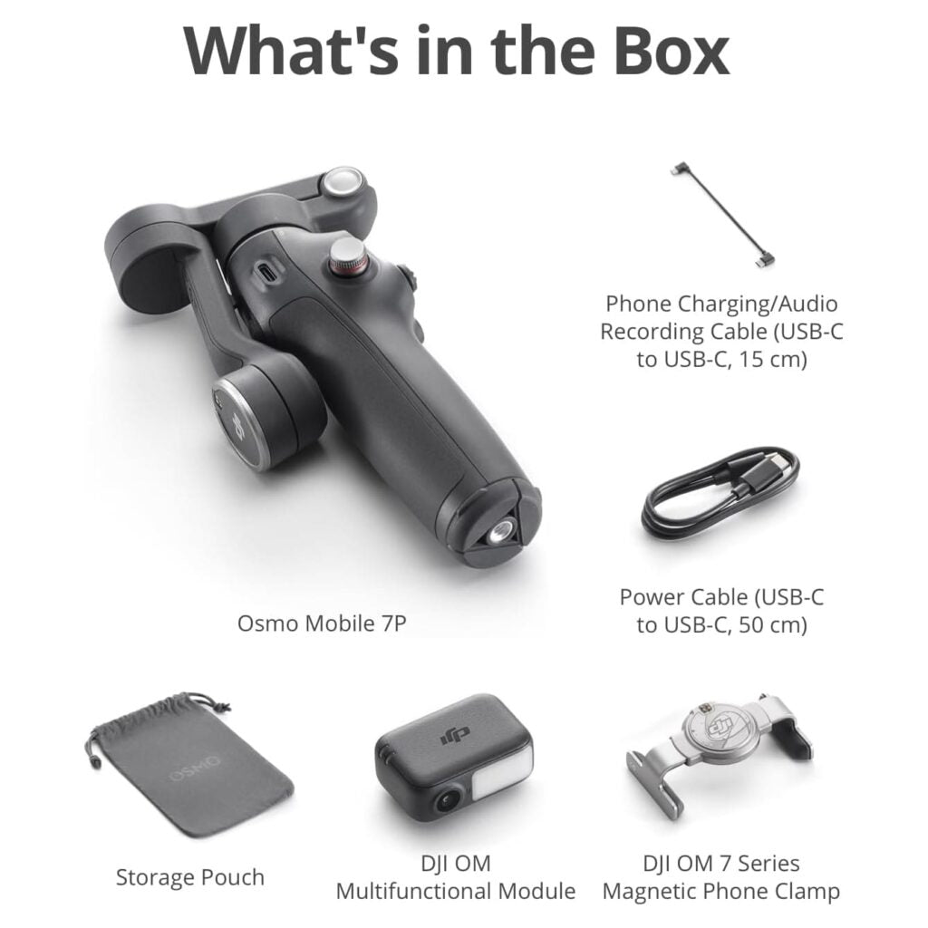 DJI Osmo Mobile 7P Gimbal with Tracking, Light & Mic Support DJI Osmo Mobile 7P Gimbal with Tracking, Light & Mic Support