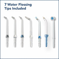 Waterpik فلوسر مائي احترافي أبيض بـ7 رؤوس ونظام ضغط متطور