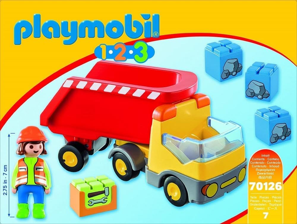 Playmobil 1.2.3 Dump Truck - Safe & Fun for Toddlers