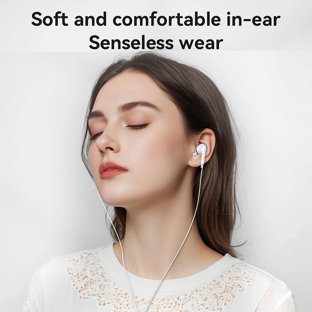 Yesido Earphones with Wired Control, YH45 - White Yesido Earphones with Wired Control, YH45 - White