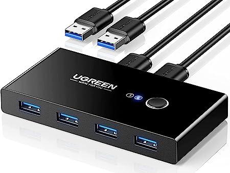 يوجرين مفتاح مشاركة USB 3.0 بـ 2 مدخل و4 مخارج