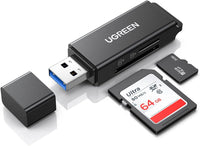 UGREEN قارئ كروت SD/MicroSD USB 3.0 مزدوج الفتحة – سريع ومحمول