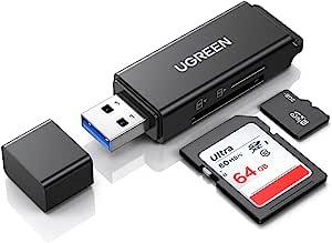 يوجرين قارئ بطاقات USB 3.0 إلى TF وSD - نقل بيانات سريع