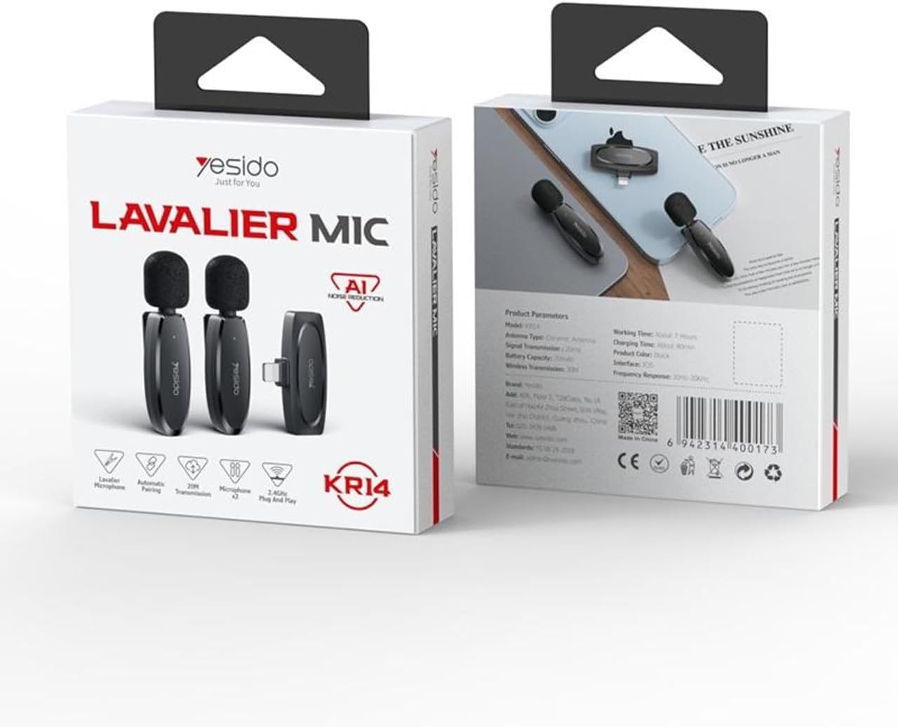 YESIDO Low-Latency Wireless Lavalier Microphone with Lightning YESIDO Low-Latency Wireless Lavalier Microphone with Lightning