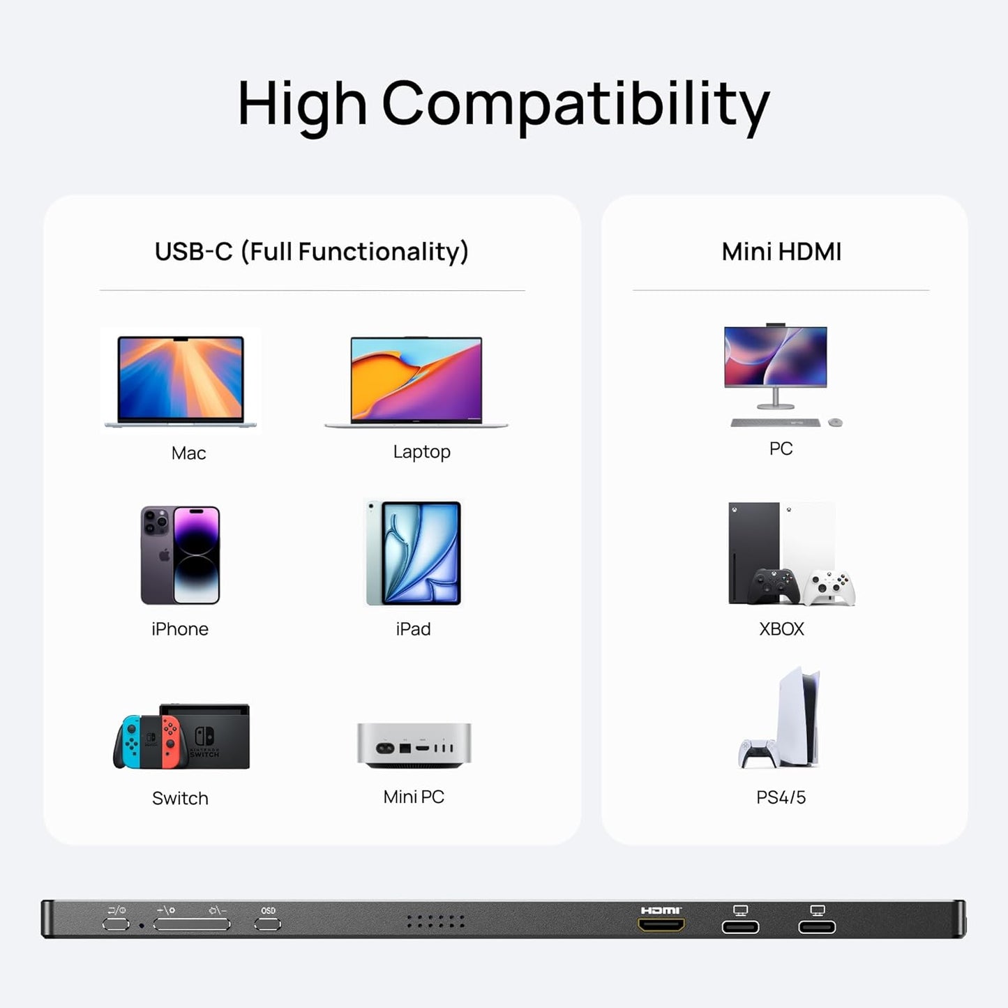 شاشة Arzopa Z1C محمولة 16.1" FHD | 100% sRGB