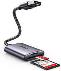 UGREEN USB 3.0 Aluminum SD/MicroSD Card Reader – Dual Slot, 5Gbps