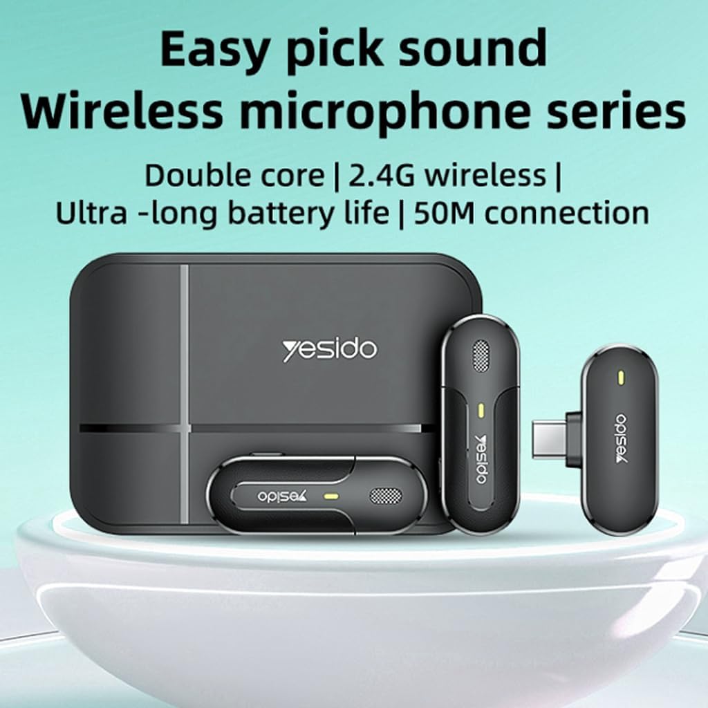 Yesido Wireless Lavalier Microphone with Type-C Receiver Yesido Wireless Lavalier Microphone with Type-C Receiver