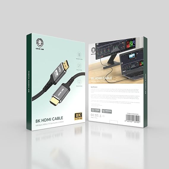 Green Lion 8K HDMI to HDMI Cable 2M - Black Green Lion 8K HDMI to HDMI Cable 2M - Black