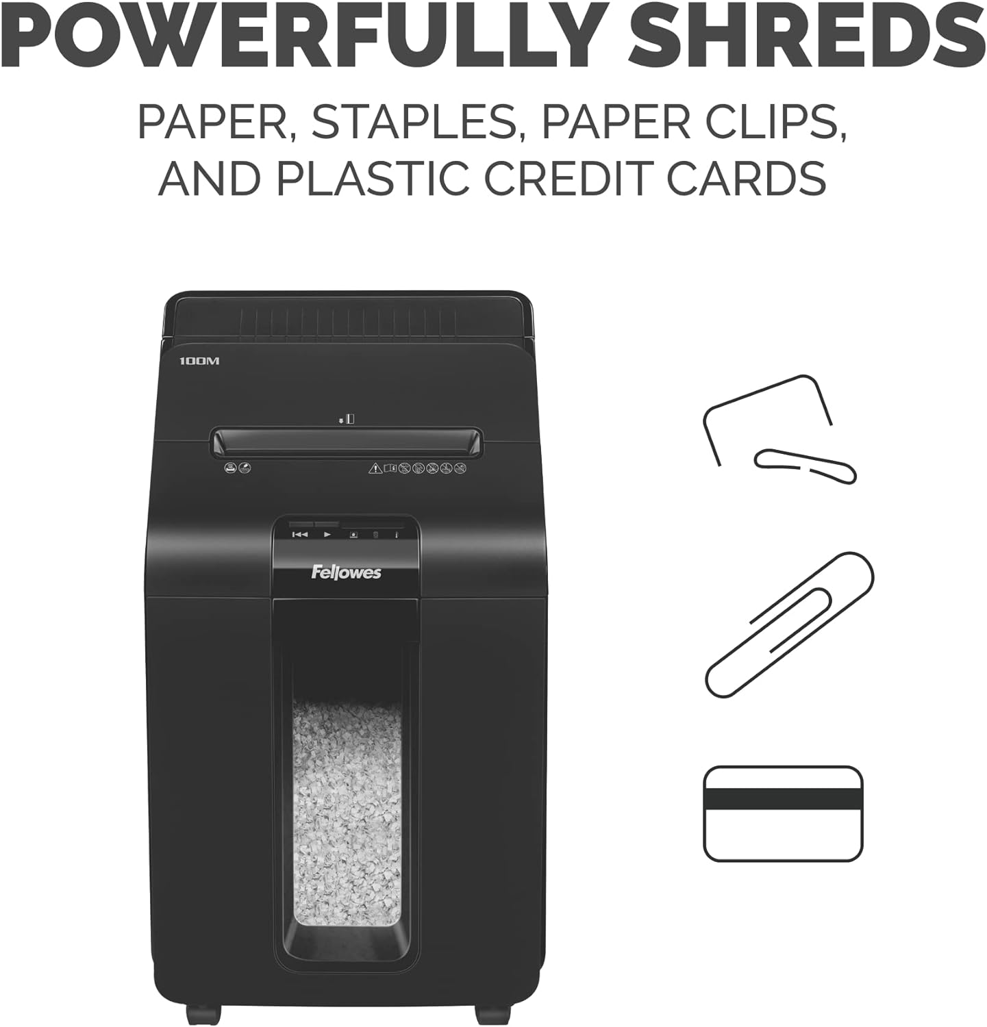 Fellowes AutoMax 100M Mini-Cut Auto Feed Shreds Up to 100 Sheets