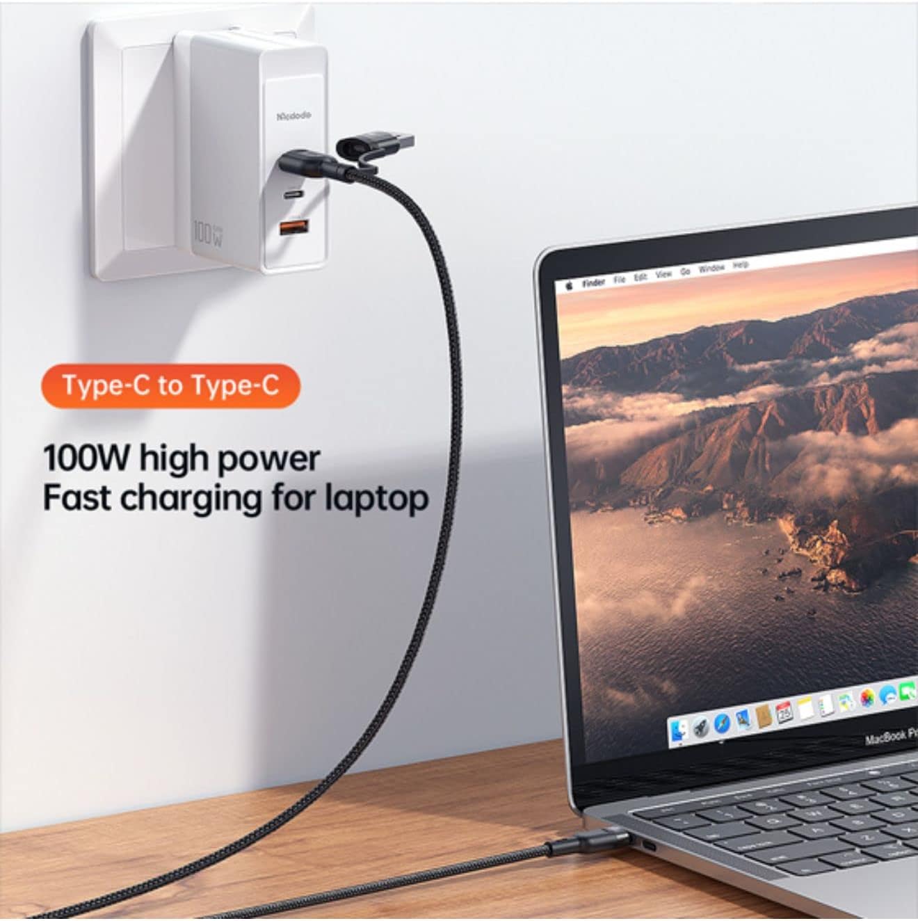 Mcdodo 2 In 3 100W Fast Charging PD Cable 1.2m for Multiple Devices - Black Mcdodo 2 In 3 100W Fast Charging PD Cable 1.2m for Multiple Devices - Black