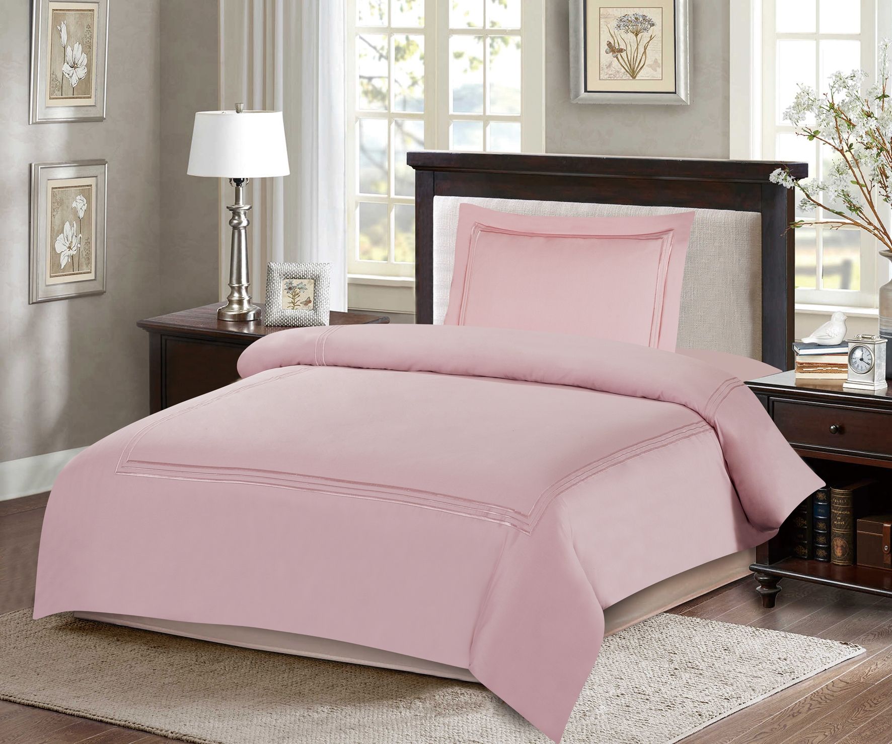 طقم بيت لحاف 4 قطع زهري من ARMN Naturesoft
