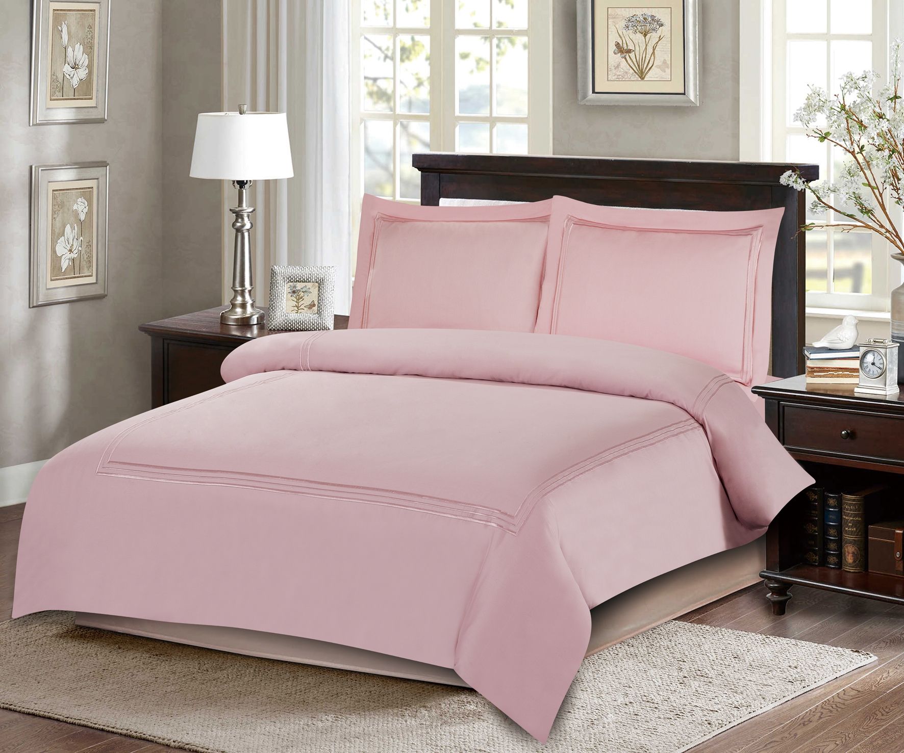 طقم بيت لحاف 4 قطع زهري من ARMN Naturesoft