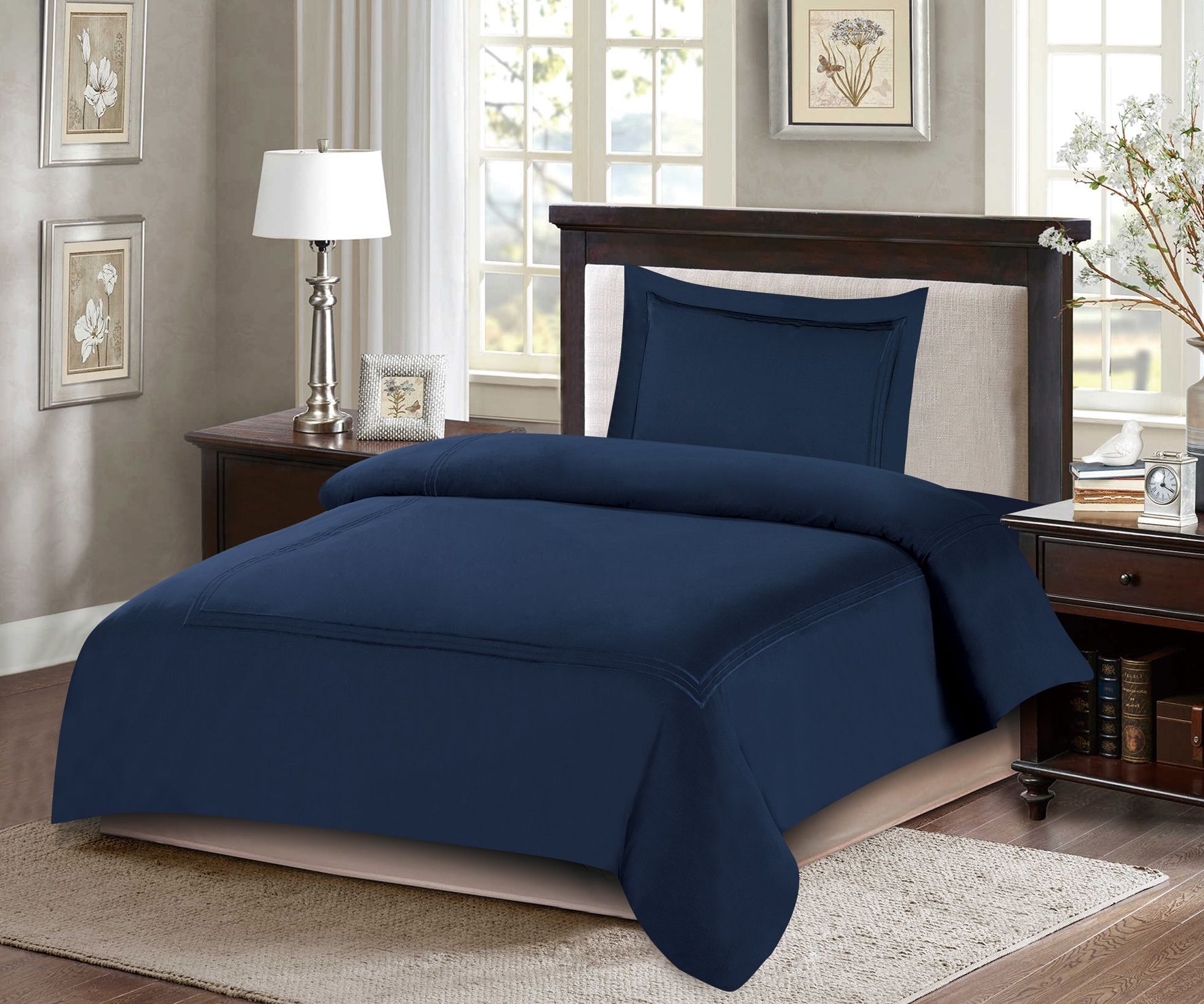 ARMN Naturesoft 4-Piece Duvet Cover Set - Navy Blue ARMN Naturesoft 4-Piece Duvet Cover Set - Navy Blue