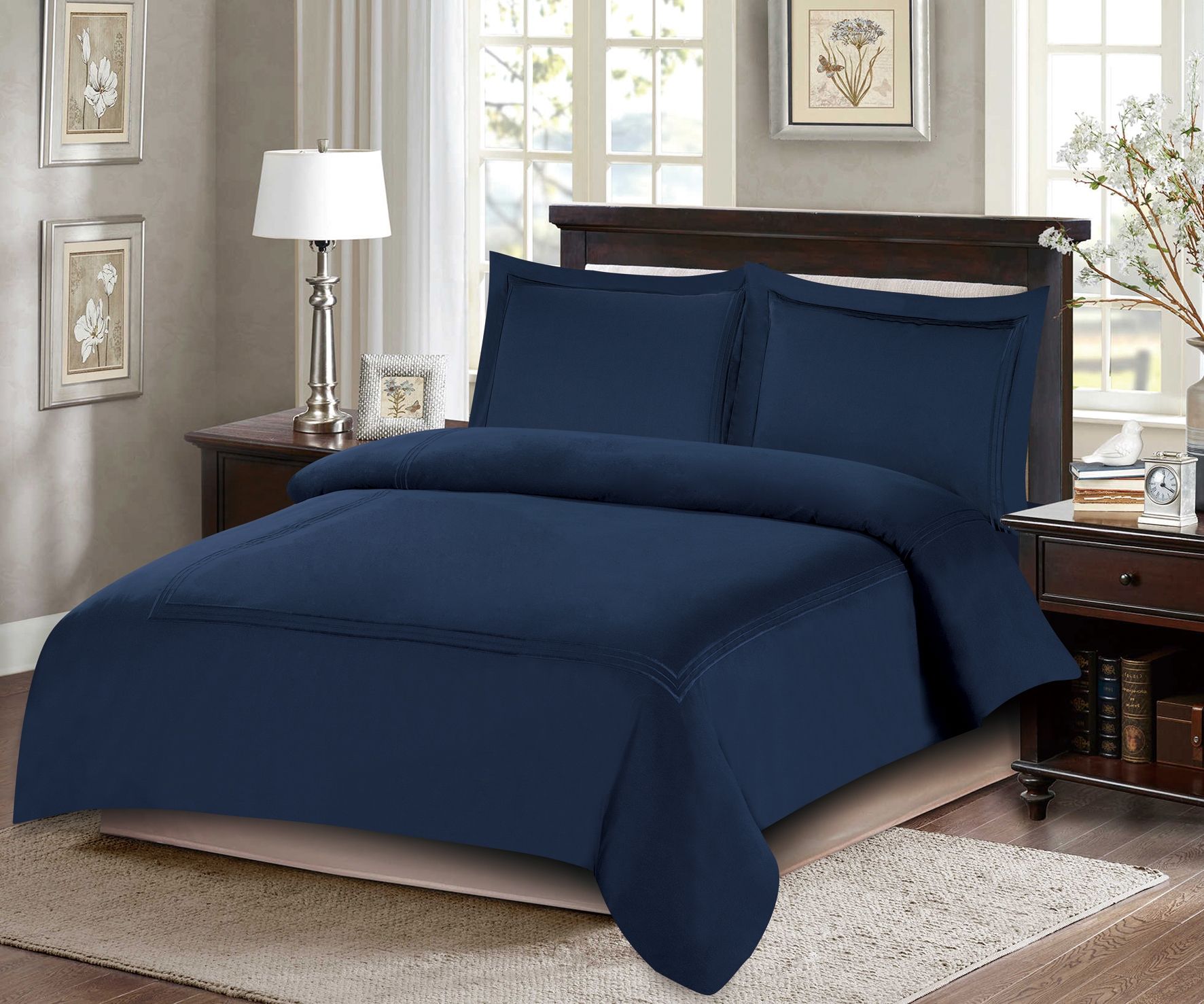 ARMN Naturesoft 4-Piece Duvet Cover Set - Navy Blue ARMN Naturesoft 4-Piece Duvet Cover Set - Navy Blue