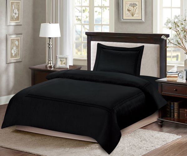 طقم بيت لحاف مفرد 3 قطع أسود من ARMN Naturesoft

