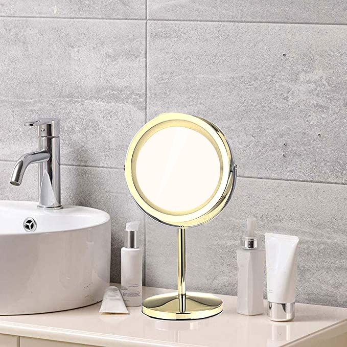 ARMN Delta Stand Magnifying Mirror - Gold Finish ARMN Delta Stand Magnifying Mirror - Gold Finish