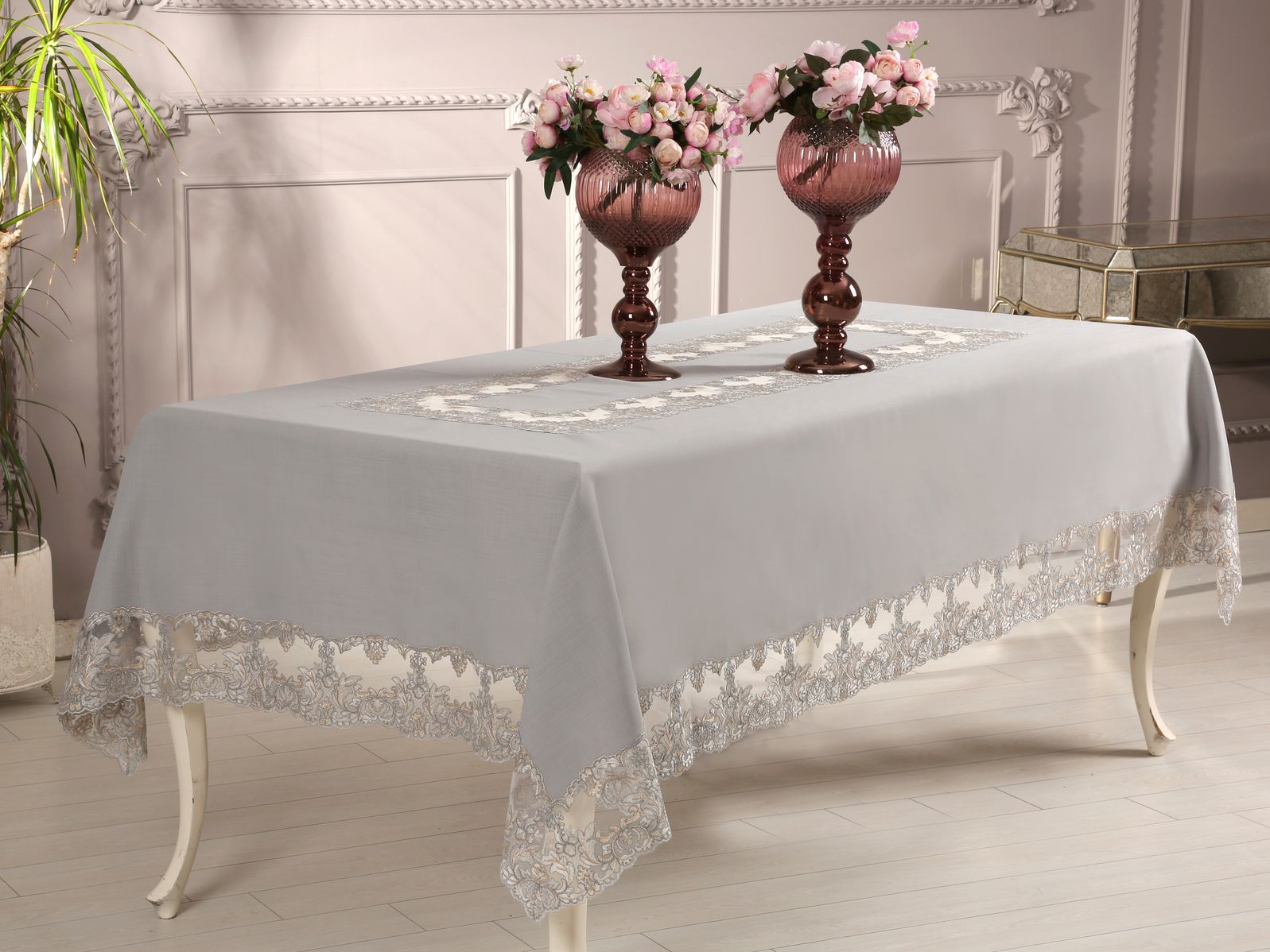 Daimon Home Valencia Tablecloth – 160×300 cm, Gray