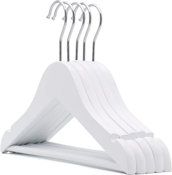 ARMN Tidyup 4 Wooden Hangers – White, Elegant & Practical