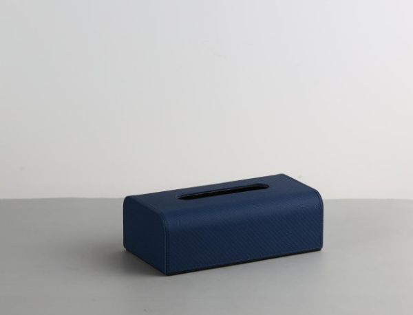 ARMN Konrad Dark Blue Leather Tissue Box – Elegant Style ARMN Konrad Dark Blue Leather Tissue Box – Elegant Style