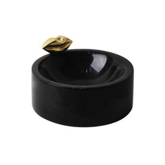 منفضة سجائر ARMN Sorbet سوداء 12 سم أنيقة وعملية