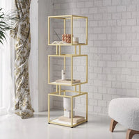 ARMN Regency 4-Shelf Stand – Elegant Gold Storage & Display