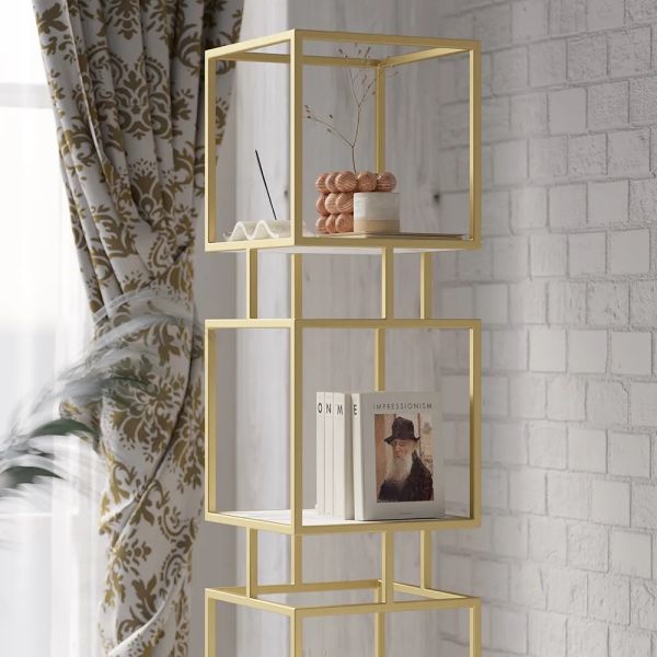 ARMN Regency 4-Shelf Stand – Elegant Gold Storage & Display ARMN Regency 4-Shelf Stand – Elegant Gold Storage & Display