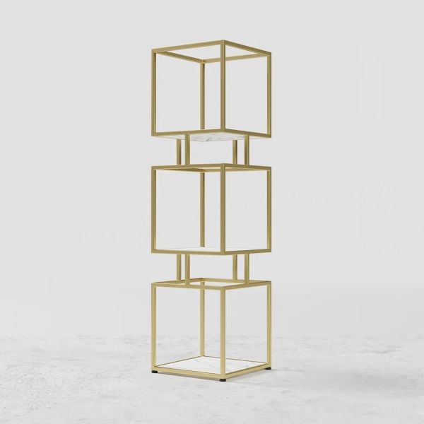 ARMN Regency 4-Shelf Stand – Elegant Gold Storage & Display ARMN Regency 4-Shelf Stand – Elegant Gold Storage & Display