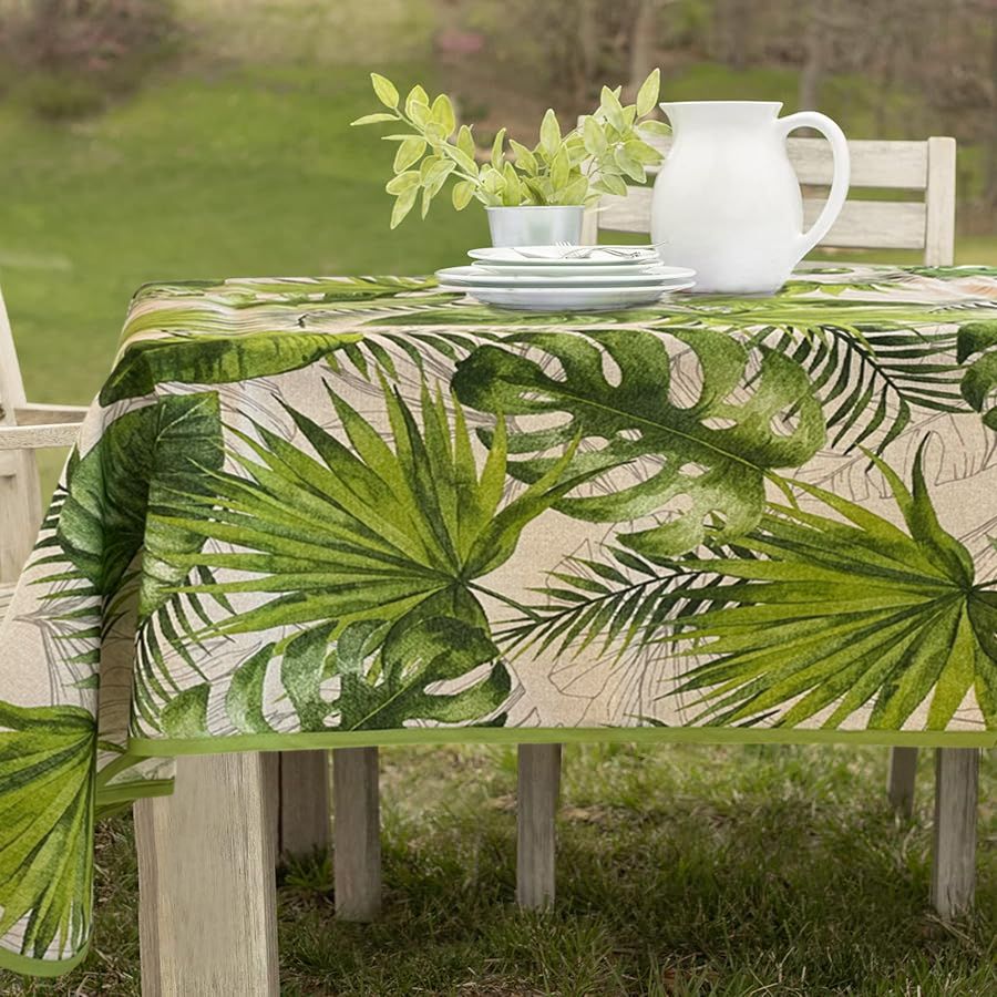 Dreams Amazzonia 140x180 cm Tablecloth & 7 Napkins Set - Green