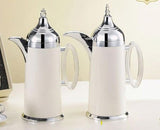 Alfursan 2-Piece Arabic Coffee Dallah Set - White & Silver
