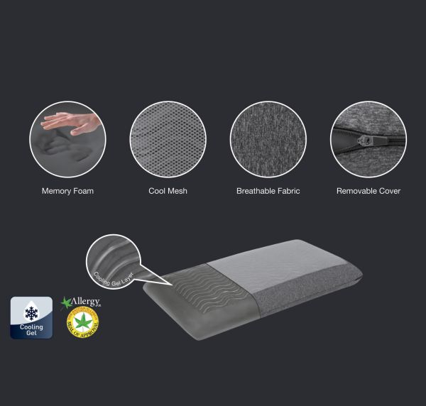 ARMN Pedic Memory Foam & Gel Pillow for Neck Support ARMN Pedic Memory Foam & Gel Pillow for Neck Support